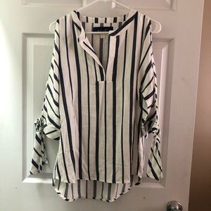 Boutique Blue and White Striped Beach Top